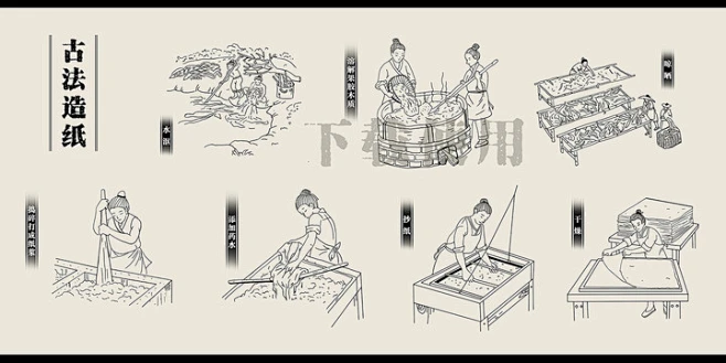 古法造纸流程图-花瓣网