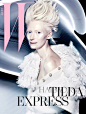 蒂尔达·斯文顿(Tilda Swinton)登上时尚杂志《W》韩国版2013年8月刊封面