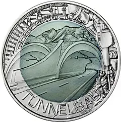 奥地利银铌币2013年阿尔卑斯山隧道建设主题25欧元面值