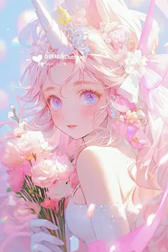 梦中的婚礼鲜花独角兽公主 童话头像壁纸