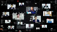 视频会议的概念。Telemeeting。Web会议。网络研讨会。