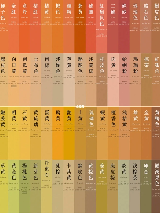 中国传统色｜橙黄色系（二）