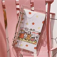 韩国创意卡通活页插画手帐本少女心日记本方格子旅行随身记事本A6-淘宝网