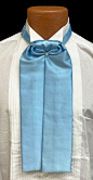 其中包括图片：Men's Blue Satin Ascot Cravat Tie With Pin Formal Victorian Morning Dress