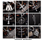 日本购朋克霸气项链潮男士耶稣十字架吊坠钛钢首饰品简约学生日韩-淘宝网
