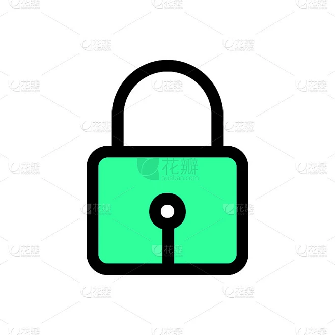 Lock icon vector - Protection sign素材-花瓣网