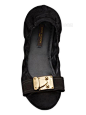 Louis Vuitton 路易·威登 女士Playful黑色反绒皮金属装饰芭蕾舞鞋 449492（法国直发）￥5550