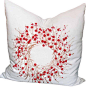 Handmade Holiday Berry Wreath Ribbon & Pom Pom Feather Filled Pillow, 18x3 traditional-decorative-pillows