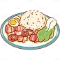中式餐饮主题贴纸-盖浇饭