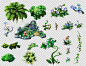 G73 游戏美术资源/场景地图元素 植物 小物件 修图素材 花草树木-淘宝网