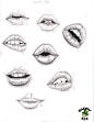 study of lips by paddy852 #插画 #手绘 #素描#技法#手势#动作#五官#绘画#嘴唇