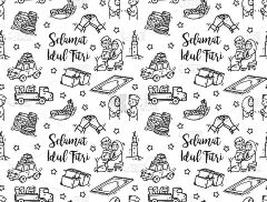 Eid mubarak或idul fitri节日涂鸦背景