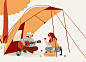 city Coffee carts picnic ping-pong scrawl skate Street Basketball street dance walk the dog young people