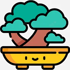 盆景园艺29线性颜色图标svg_新图网 https://ixintu.com 园艺29 盆景 线性颜色