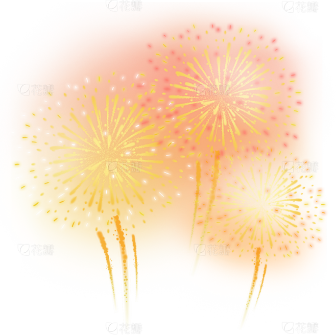 元旦梦幻彩色渐变烟花元素