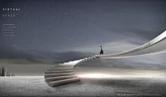 高端大气创意灰色简约虚拟空间背景