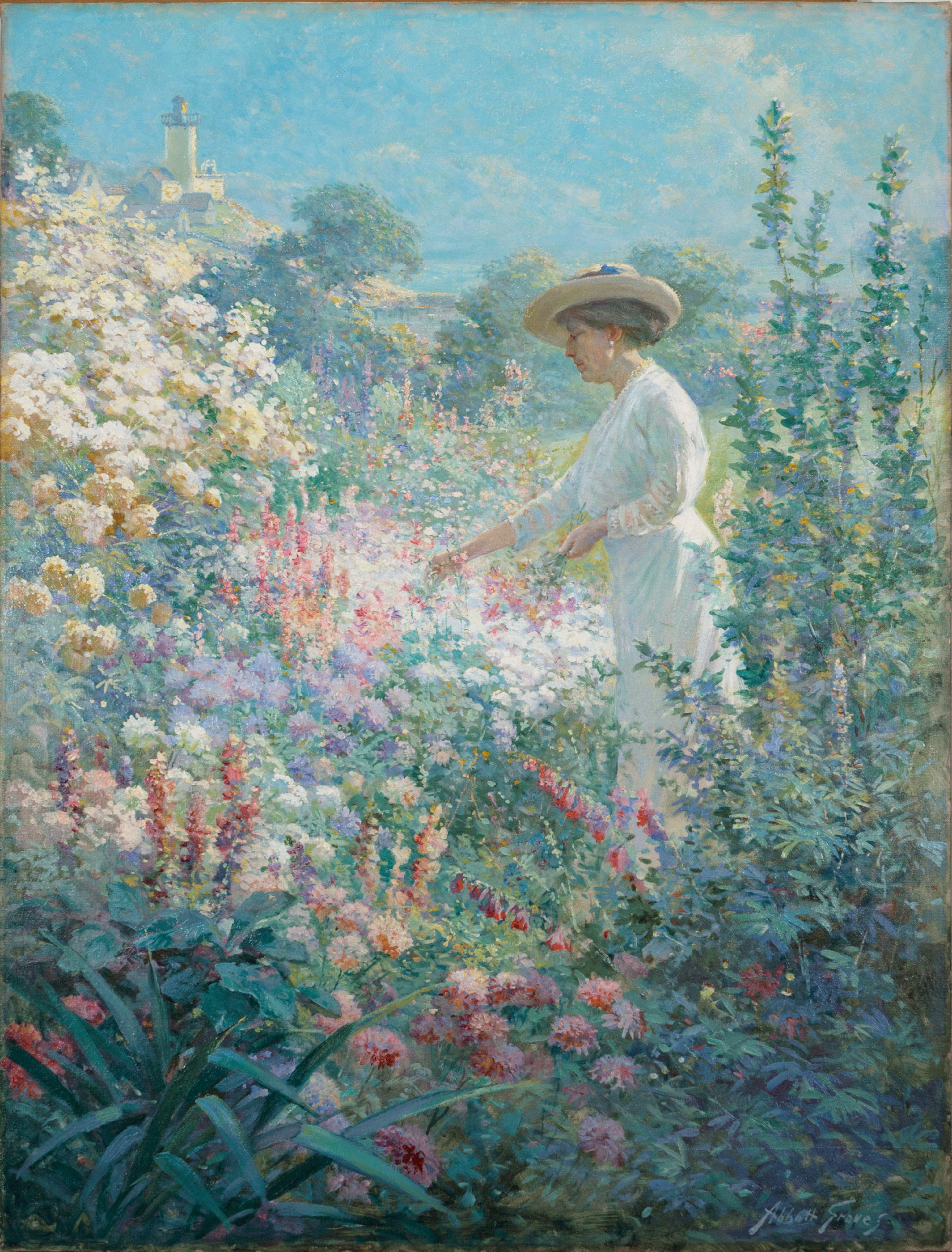 Garden at Finisterre, Eastern Point, Gloucester, MA美国印象派画家