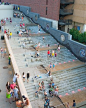 The Passage water display and stairs--a tribute to the Cherokees.