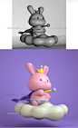 3D卡通ip吉祥物设计 C4D卡通形象建模产品渲染三维动画制作效果图-淘宝网