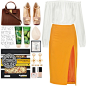 A fashion look from March 2016 featuring white off shoulder top, high waisted pencil skirt and fleece-lined shoes. Browse and shop related looks.