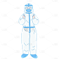 扁平穿防护服的抗疫护士人物元素1