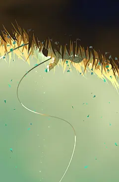 插画师 Jane Bak 一组充满夜的梦幻感插画作品，穿宇航服的航天员在空间中游荡着