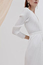 Bridal Asymmetric Neckline White Satin Dress | Luxury Modern Wedding Dress | Galvan London