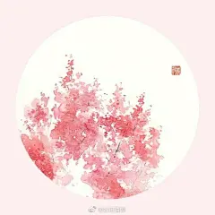 山气花香无着处，今朝来向画中听。
古风水彩插画。分享图片／via 鹿菏HE
#古风图鉴##古风图片# ​​​​