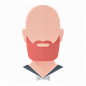 avatar, bald, beard, hipster, man, profile, user icon