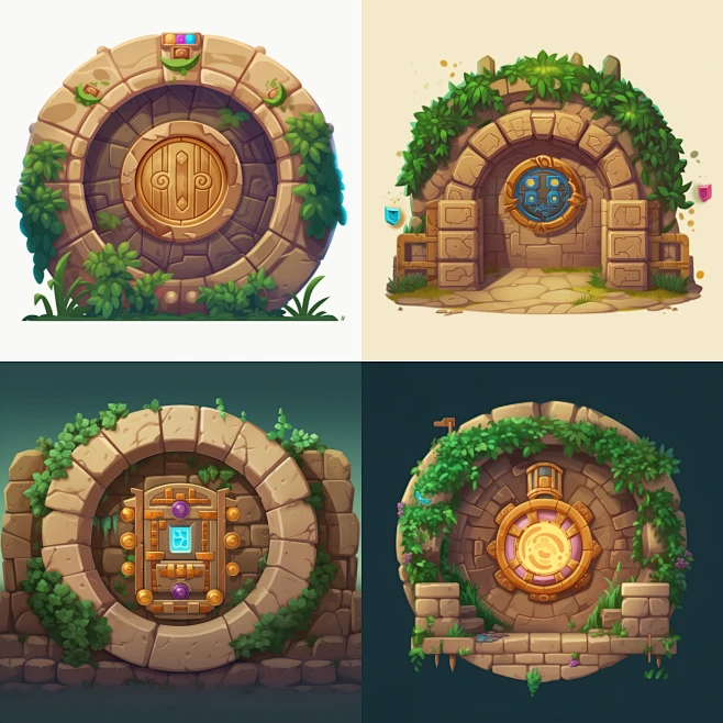 bigjewelfly_Circular_stone_gate_ruins_gate_inlaid_with_symmetri ...