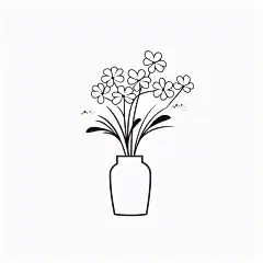 AI绘画_Prompts_rinki_flower_vase_simple_line_art_white_background_59363c5d-ded5-46fe-9315-bce60761fe73_xpanx.com