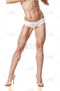 腿,运动,女人,腹肌,正面视角,运动短裤,鼓起肌肉,垂直画幅,四肢,腹腔