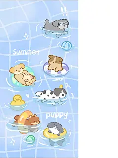 夏日清凉壁纸｜蜡笔小新游泳壁纸