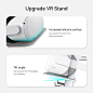 Amazon.com: KIWI 设计 VR 支架配件兼容 Quest 2/PSVR 2/阀门索引/HP 混响G2/Pico 4/Quest VR 耳机和触摸控制器(灰白色) : 视频游戏