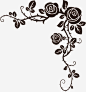 黑色玫瑰花朵花纹装饰高清素材 玫瑰花 花纹 装饰 黑色 免抠png 设计图片 免费下载