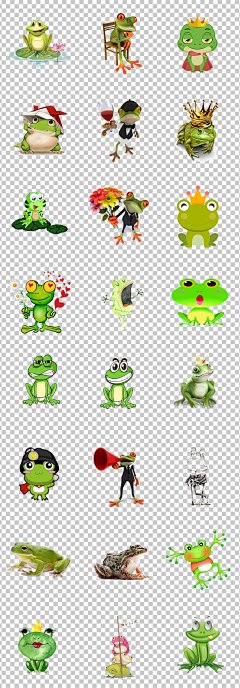 0786可爱绿色青蛙青蛙王子卡通手绘小青蛙素材免抠