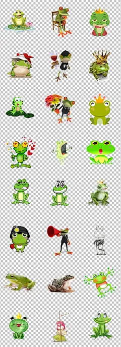 0786可爱绿色青蛙青蛙王子卡通手绘小青蛙素材免抠