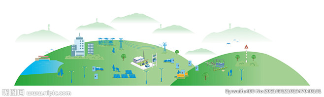 国家电网电力矢量插画