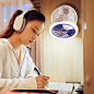 USB Charging Foldable Table Fan Wall Mounted Hanging Ceiling Fan with LED Light 4 Speed Adjustable For Home Room Air Cooler Fan