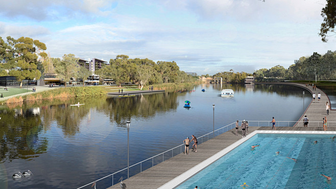 澳大利亚阿德莱德多伦斯河岸改造方案简介滨水空间让设计更简单