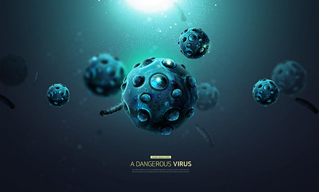 高倍显示细菌病毒医疗科技海报合集B插图1