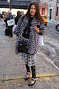 New York Fashion Week street style.@北坤人素材