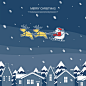 雪橇驯鹿 派送礼物 神秘夜空 圣诞插图插画设计PSD tid307t000222