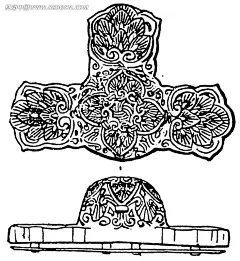 叶脉纹卷曲纹花瓣纹装饰的古矢量图AI矢量图|传统图案|古代器具|古代器物|古典|古器|黑白|花瓣纹|卷曲纹|矢量素材|图案|文化|纹饰|纹样|线描图|艺术|中国|装饰