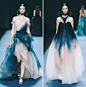We Couture SS 2017｜国产仙牌~ 这一系列的“半世界”主题，渐变渲染的色彩；珊瑚的刺绣；半透明柔美的雪纺…仙气环绕的感觉~ 真的美die了