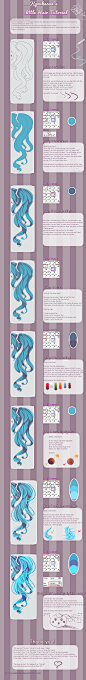 Kyoukaraa的SAI教程：头发绘制 马尾绘制 Hair Tutorial (Miku ver.) by KyouKaraa on deviantART