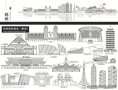 郑州城市线描