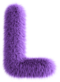 Purple 3D Fluffy Letter L