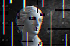 带有古代维纳斯半身像的现代概念艺术海报。当代艺术的拼贴画。