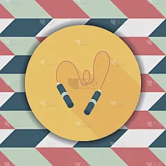 跳绳图标与长影子，eps10